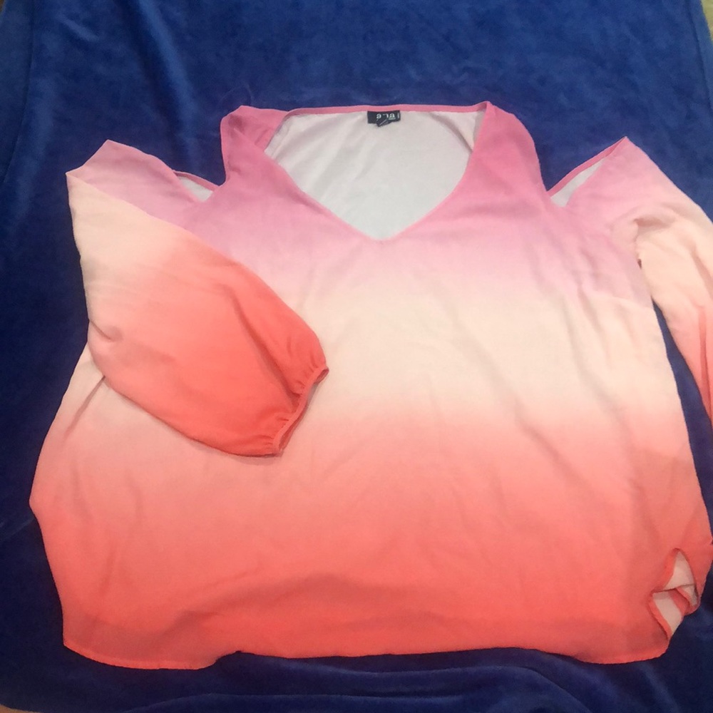 Ombré Cold Shoulder Blouse